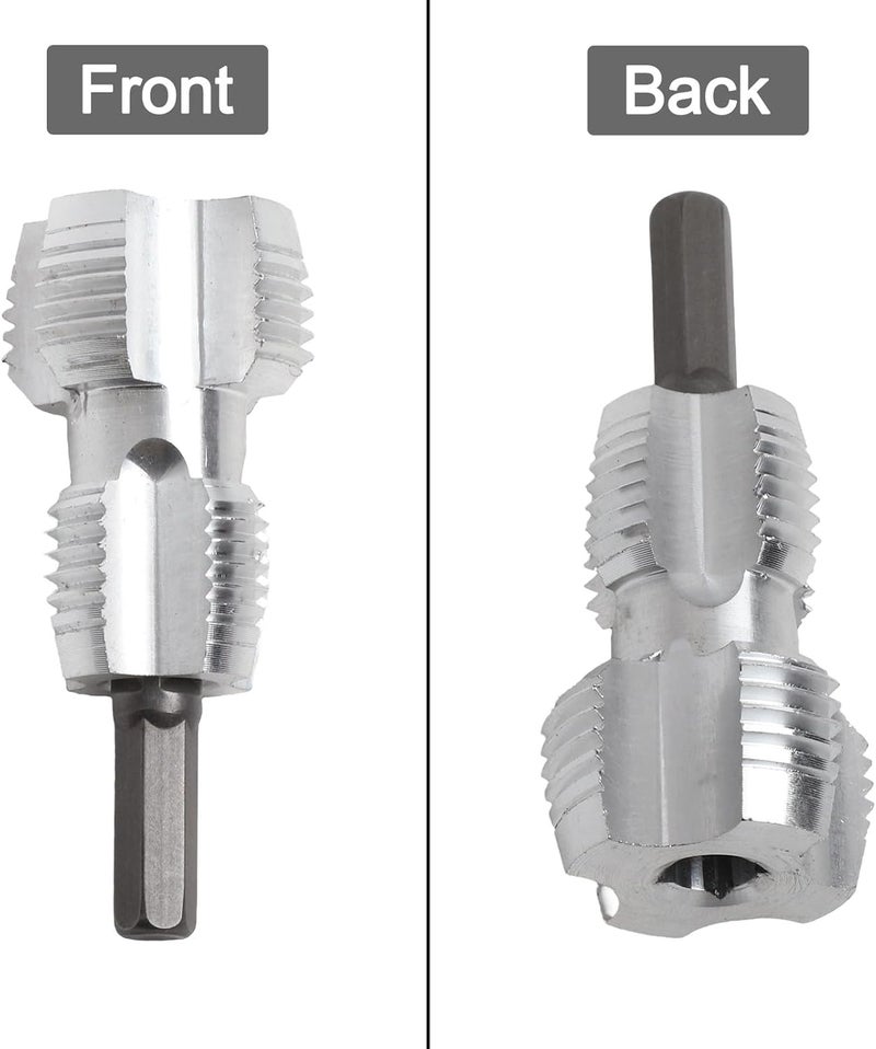 CRIDENG Dual Size Integrated Internal Pipe Threading Tool For 4 Point (20mm Outer Diameter) / 6 Point (25mm Outer Diameter) PVC Plastic Pipes, Water Pipe Internal Thread Opener For Electric Drill - Image 4